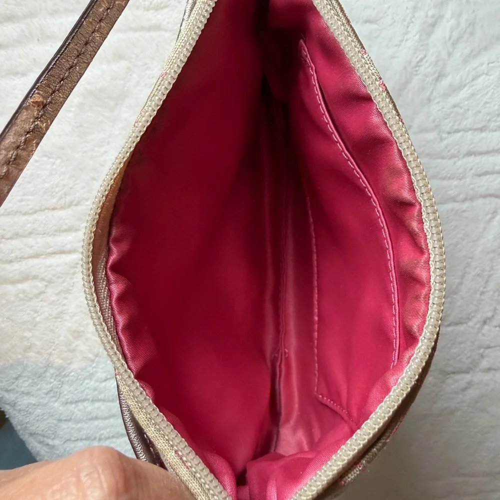 Coach Beige and Brown Signature Wristlet Duo